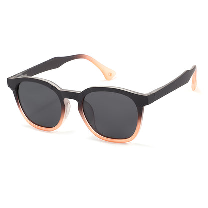 Techsuit 691 Kinder-Sonnenbrille, polarisiert, UV-Schutz, Schwarz Orange Verlauf