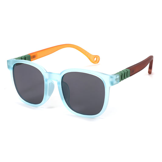 Techsuit Kinder Sonnenbrille 9694, polarisiert, UV-Schutz, Blau Schwarz
