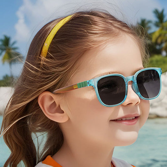 Techsuit Kinder Sonnenbrille 9694, polarisiert, UV-Schutz, Blau Schwarz