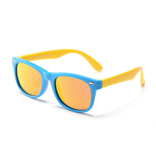 Lunettes de Soleil Enfants Techsuit D802, Polarisées, Protection UV, Bleues Jaunes Oranges