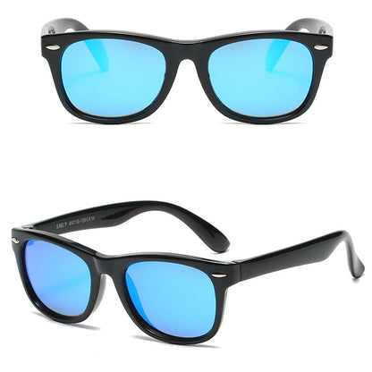 Techsuit D802 Kinder-Sonnenbrille, polarisiert, UV-Schutz, schwarz blau
