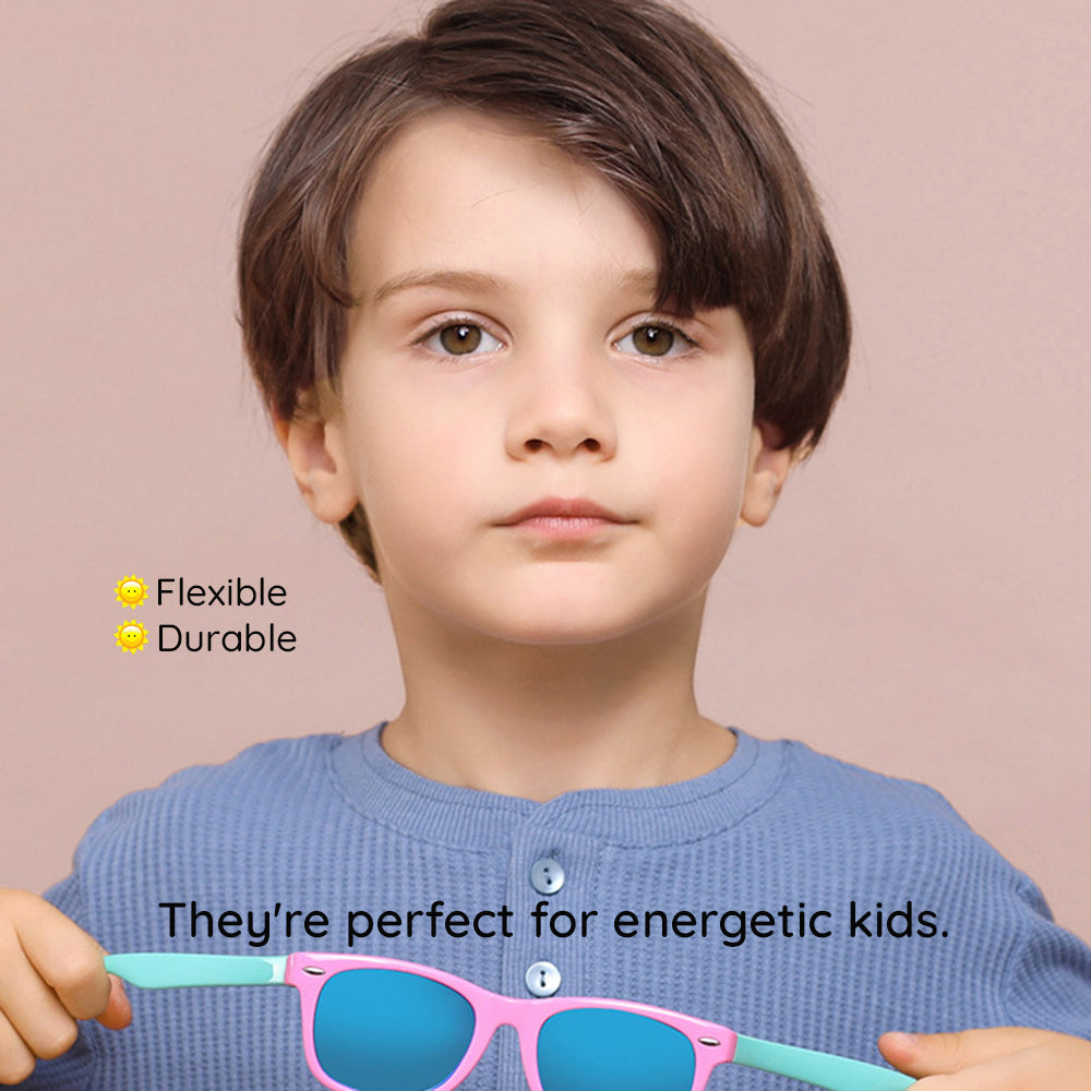 Techsuit D802 Kinder-Sonnenbrille, polarisiert, UV-Schutz, schwarz blau