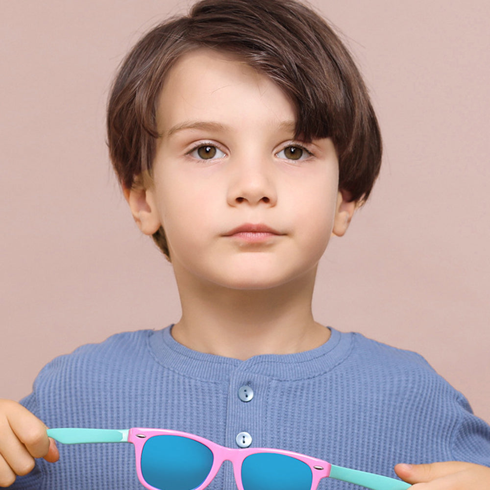 Techsuit D802 Kinder Sonnenbrille, polarisiert, UV-Schutz, orange