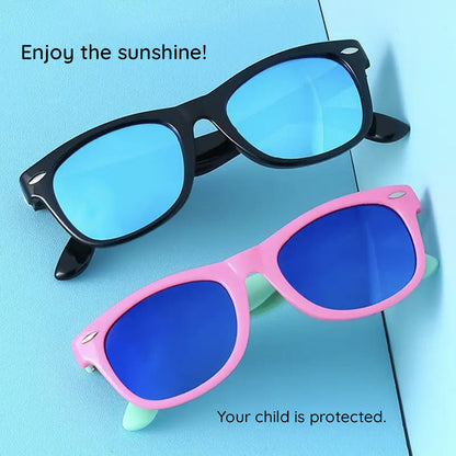 Techsuit D802 Kinder Sonnenbrille, polarisiert, UV-Schutz, orange