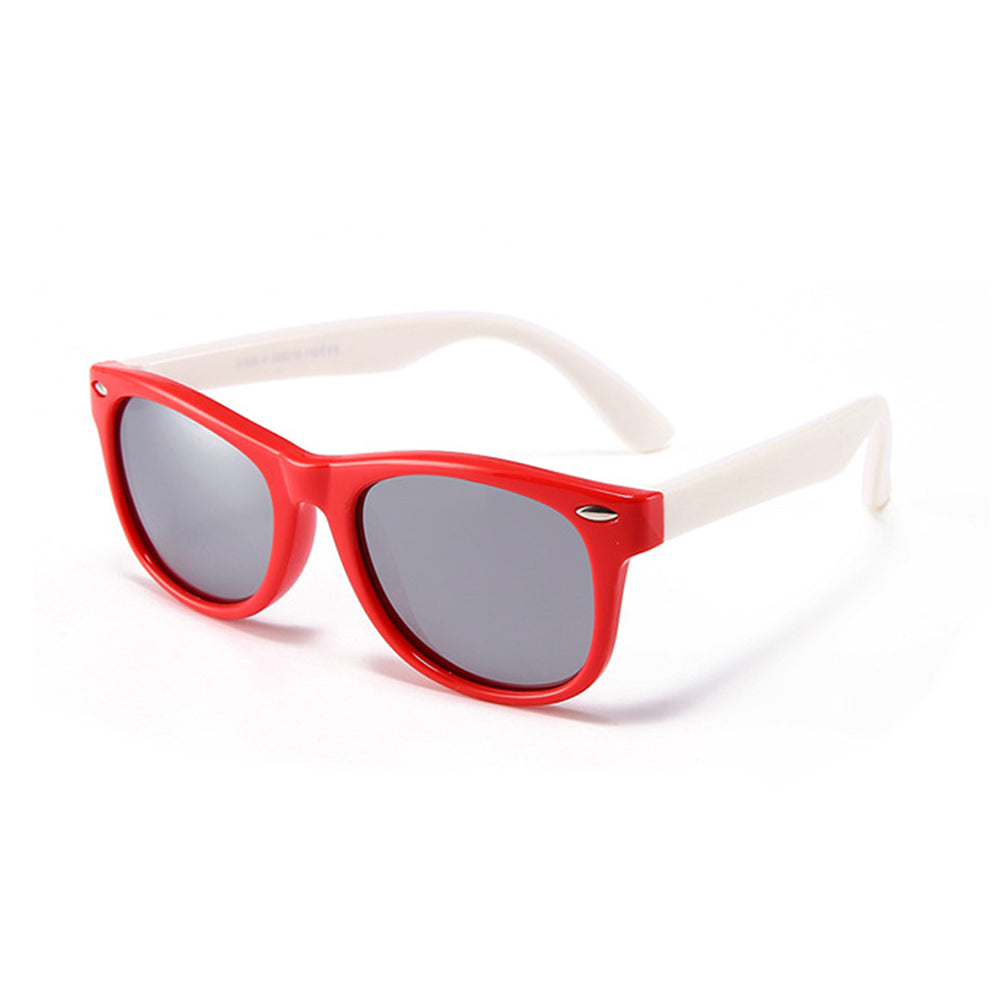 Techsuit D802 Kinder-Sonnenbrille, polarisiert, UV-Schutz, Rot Weiß