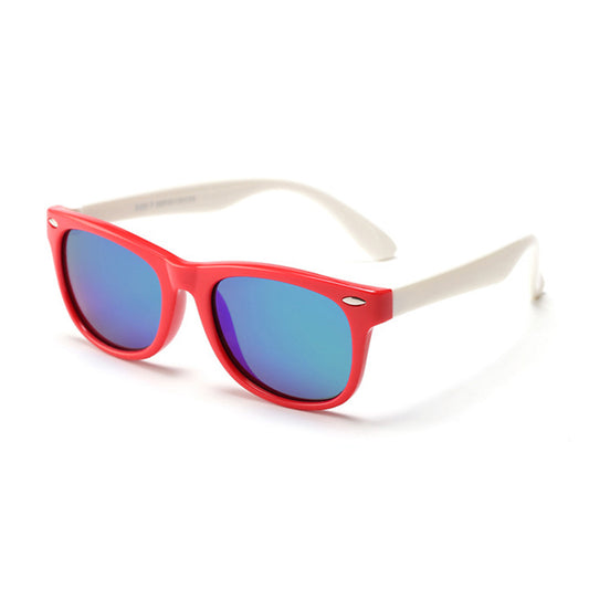 Lunettes de Soleil Enfants Techsuit D802, Polarisées, Protection UV, Rouge Blanc Vert