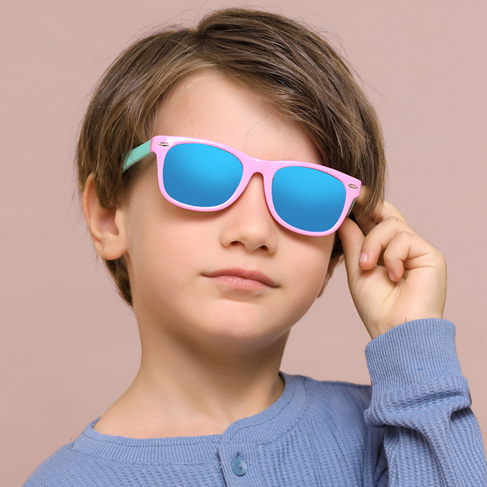 Techsuit D802 Kinder Sonnenbrille, polarisiert, UV-Schutz, rosa
