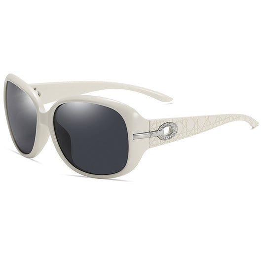 Lunettes de Soleil Femme Techsuit 2012, Polarisées, Protection UV, Blanc Gris