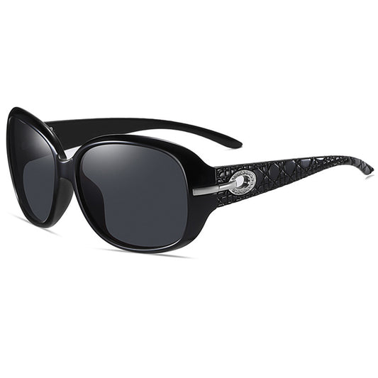 Lunettes de Soleil Femme Techsuit 2012, Polarisées, Protection UV, Noir Gris