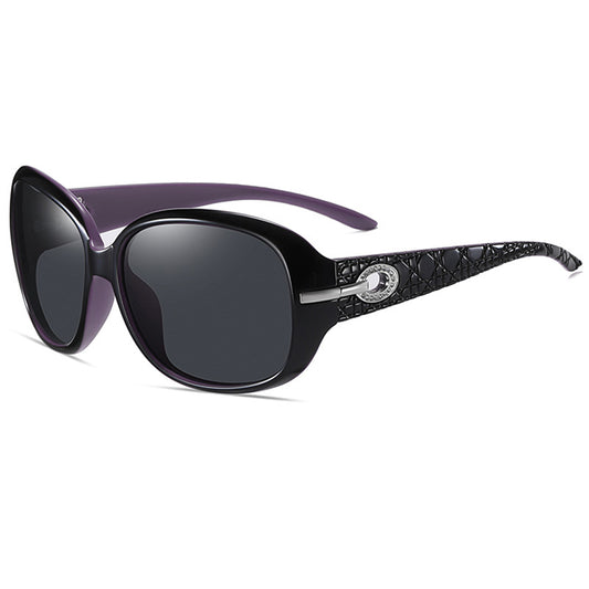 Lunettes de Soleil Femme Techsuit 2012, Polarisées, Protection UV, Noir Violet Gris