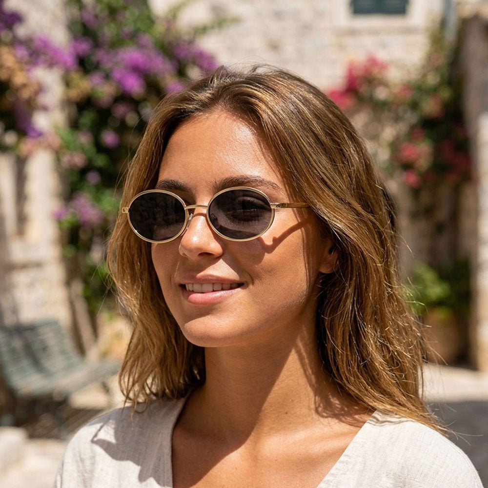 Damen-Sonnenbrille Techsuit 3220, Gold Schwarz