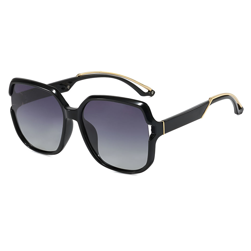 Damen-Sonnenbrille Techsuit 5228, polarisiert, schwarz-gold