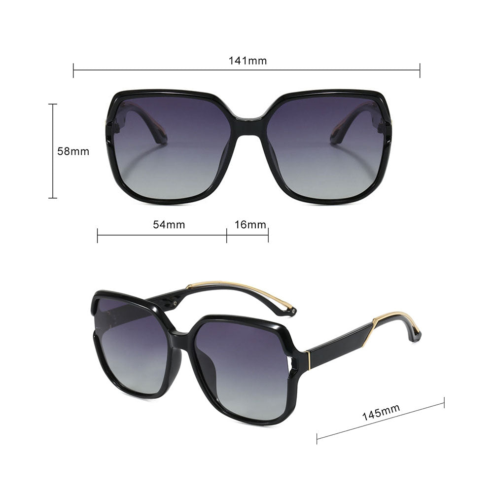 Damen-Sonnenbrille Techsuit 5228, polarisiert, schwarz-gold