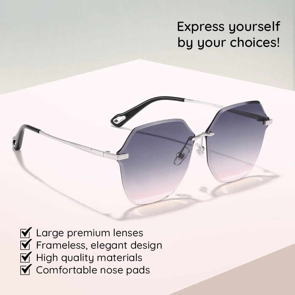 Techsuit 8195 Women's Sunglasses, Black Silver