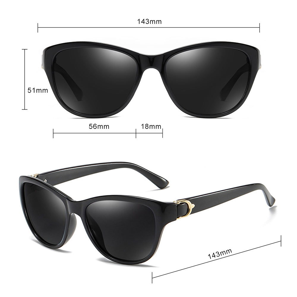 Lunettes de Soleil Femme Techsuit A572, Polarisées, Protection UV, Noir Gris