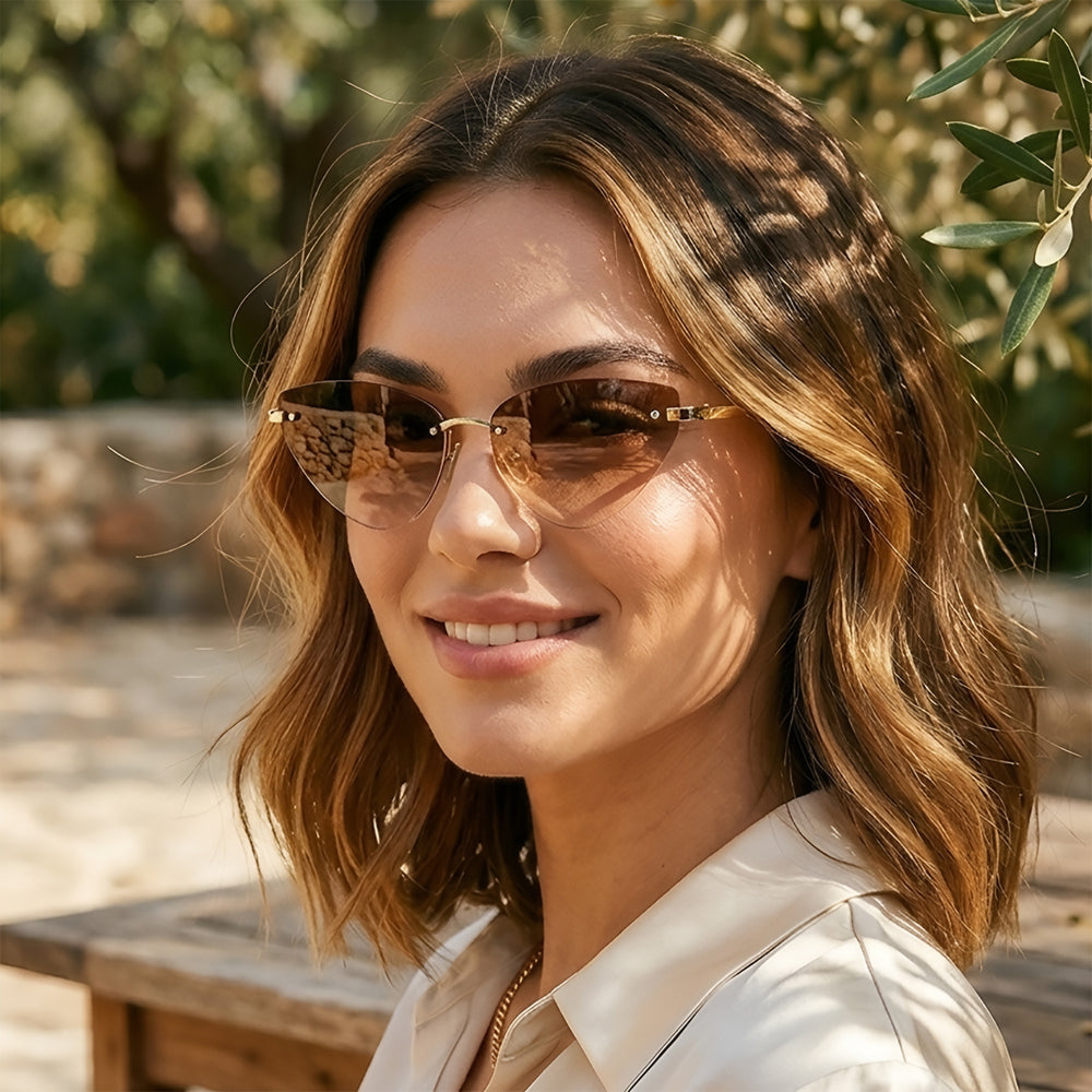 Damen-Sonnenbrille Techsuit S099, Gold Schwarz