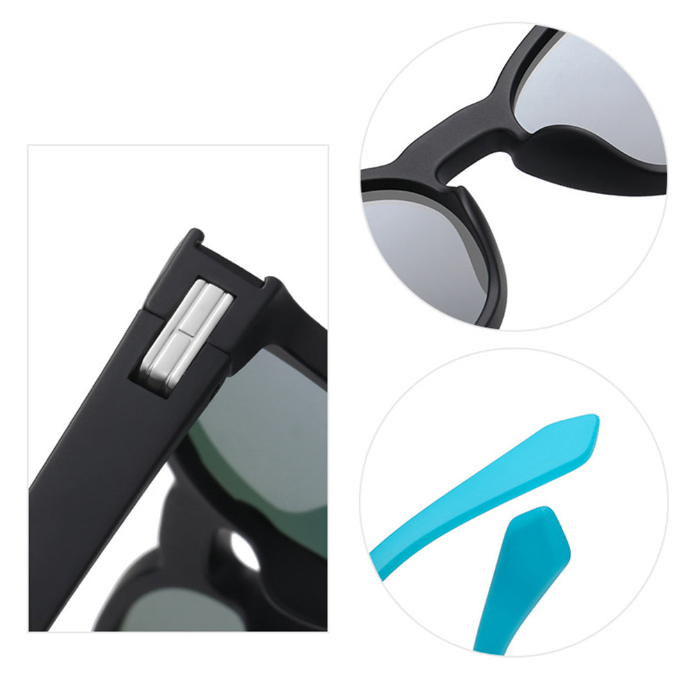 Lunettes de Soleil Unisex Techsuit TR7545, Polarisées, Protection UV, Noir Bleu Vert