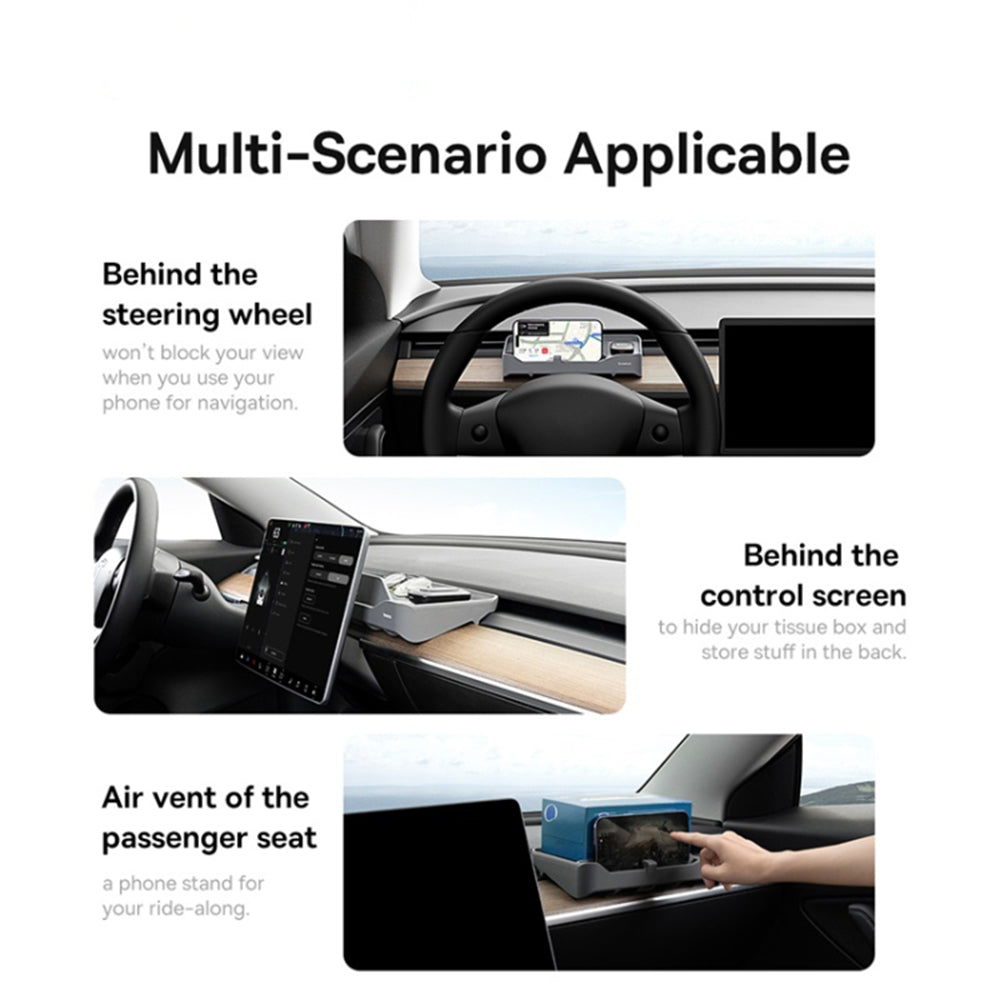 Organisateur Auto avec lecteur de carte ETC Baseus T-Space pour voiture Tesla C20251301811-00
