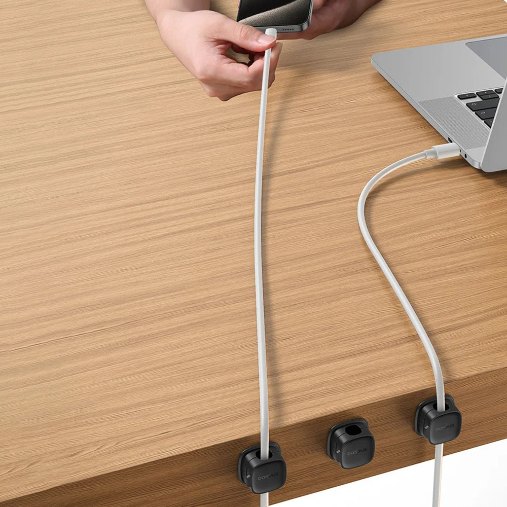 Organisateur de Câbles Baseus Lite Magnétique, Set de 3 Pièces, Blanc B01331106211-00