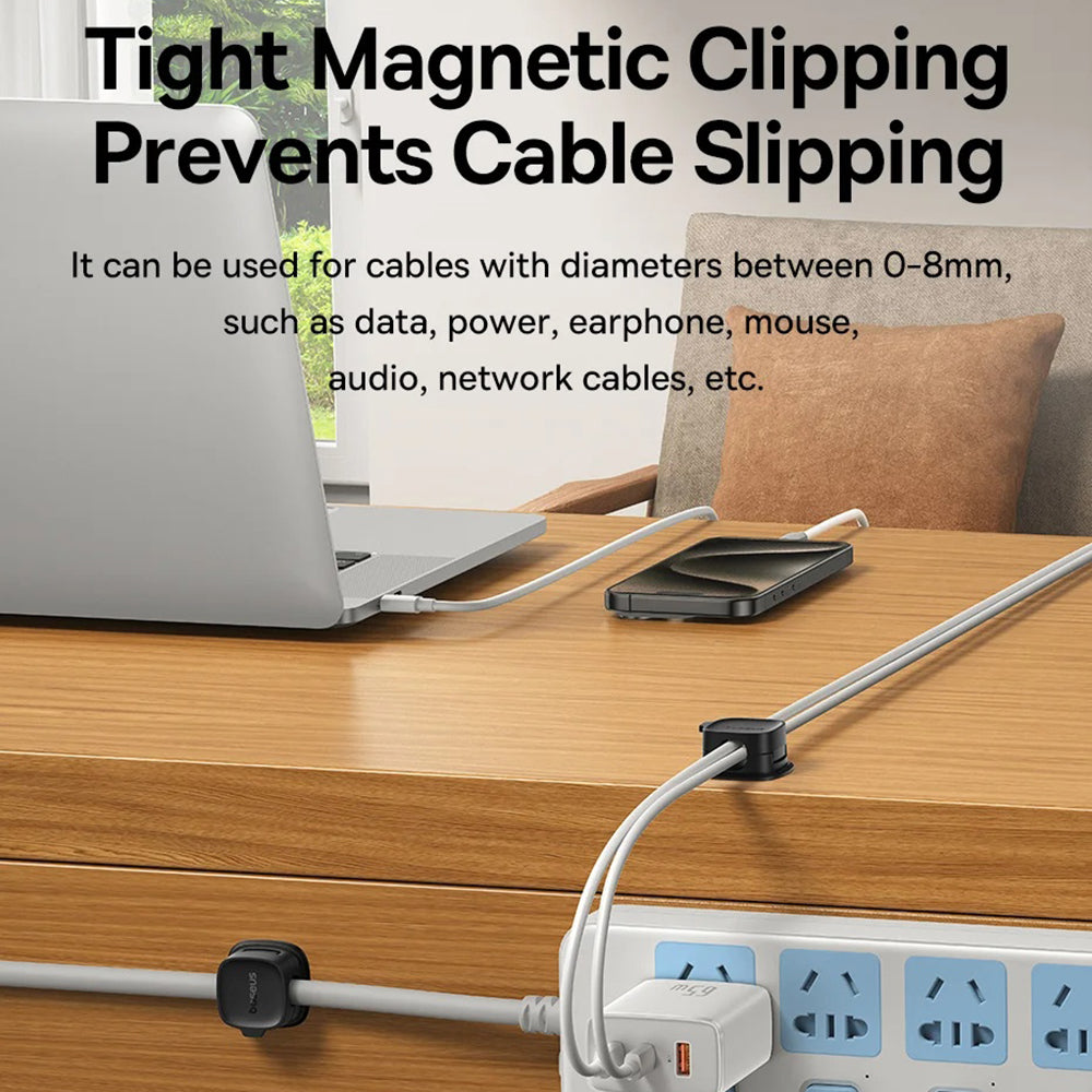 Organisateur de Câbles Baseus Lite Magnétique, Set de 3 Pièces, Blanc B01331106211-00