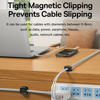 Organisateur de Câbles Baseus Lite Magnétique, Set de 3 Pièces, Blanc B01331106211-00