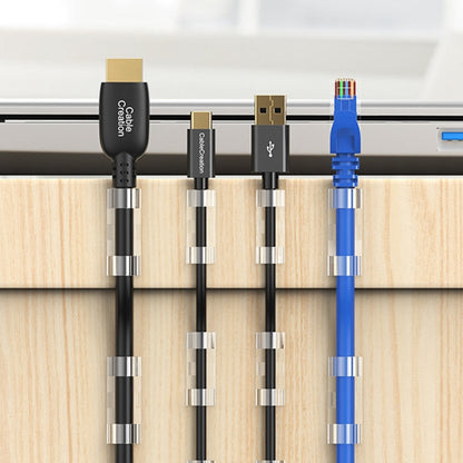 Kabelorganisator CableCreation CT1001, 50 Stück Set, Transparent