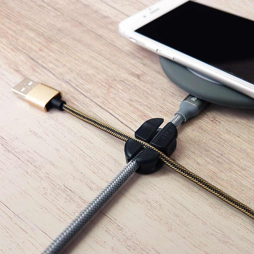 Ringke Cable Organizer, Set of 6 Pieces, Black