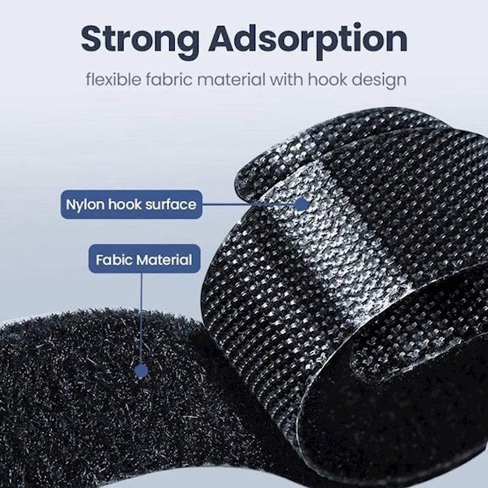 UGREEN LP401 Cable Organizer, Velcro, Set of 3 Pieces, Black