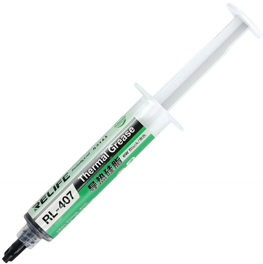 Pâte Thermoconductrice Relife RL-407, Type Seringue, 20g, Noire