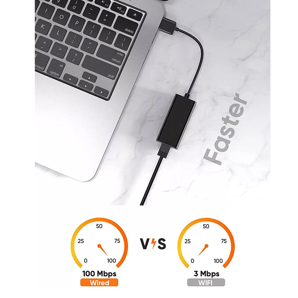 Carte réseau Techsuit AC19, RJ45, USB, Noire