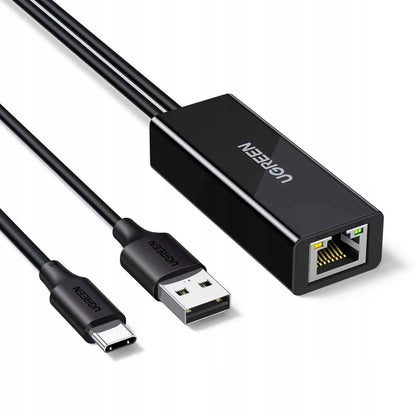 Carte réseau UGREEN CR110 (75535), RJ45, USB / USB-C, Noir