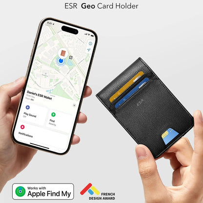 ESR Classic Geo Carbon Wallet with Find My function and RFID Protection, Black