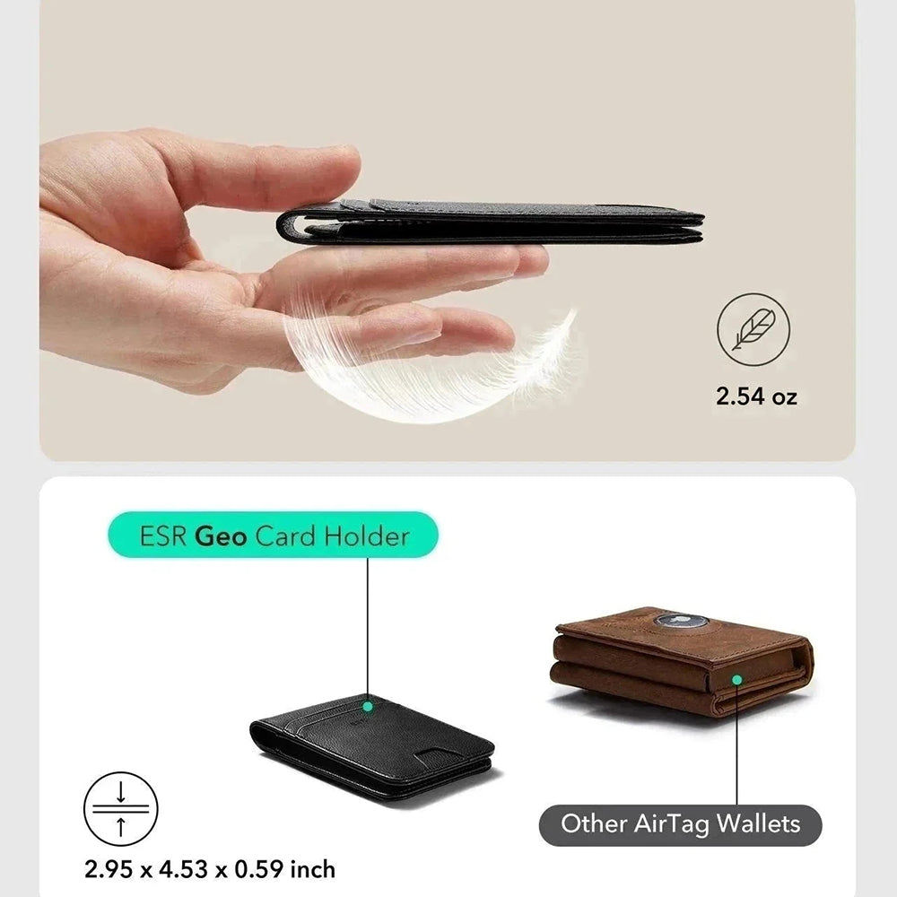 Portefeuille ESR Classic Geo avec fonction Find My et Protection RFID, Marron