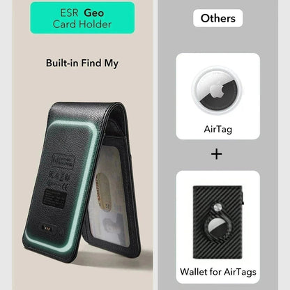 ESR Classic Geo Wallet with Find My function and RFID Protection, Black