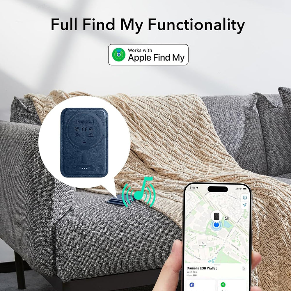 Portefeuille Magsafe, ESR, Classic Geo, Bleu Marine