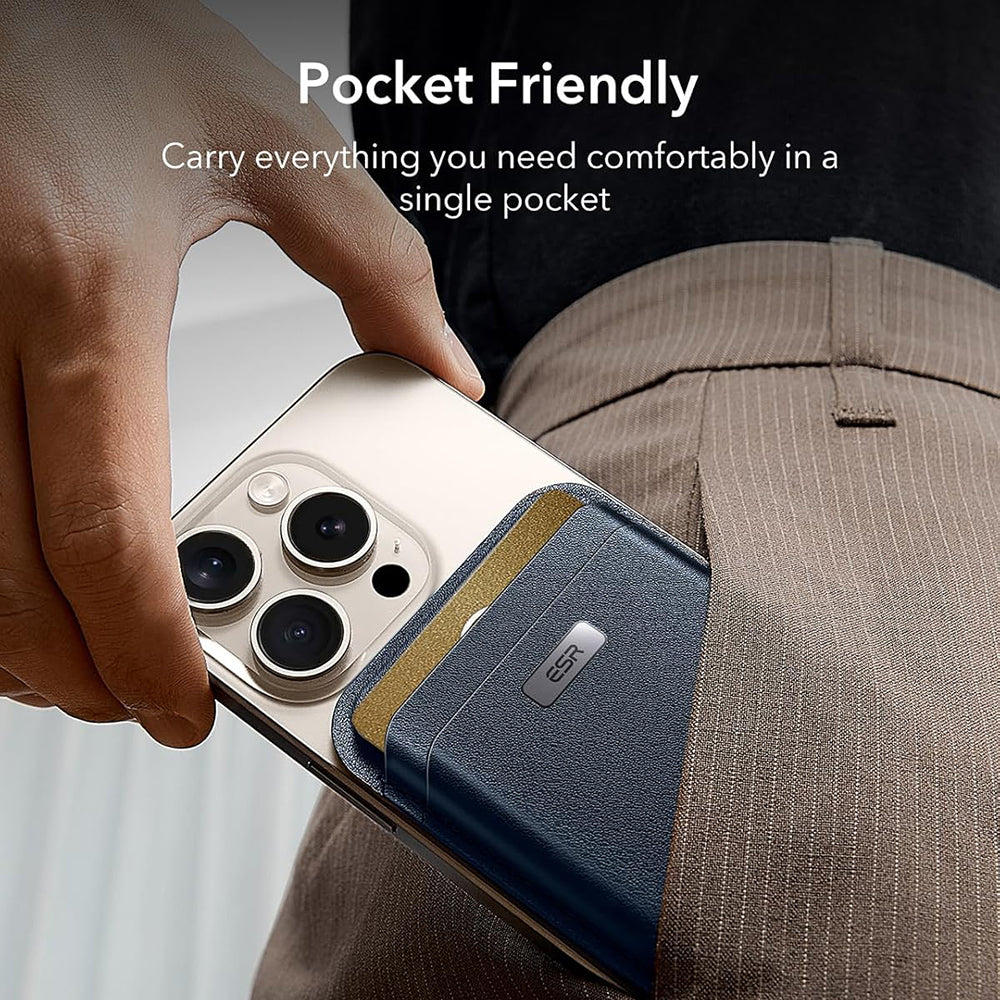 Portefeuille Magsafe, ESR, Classic Geo, Bleu Marine