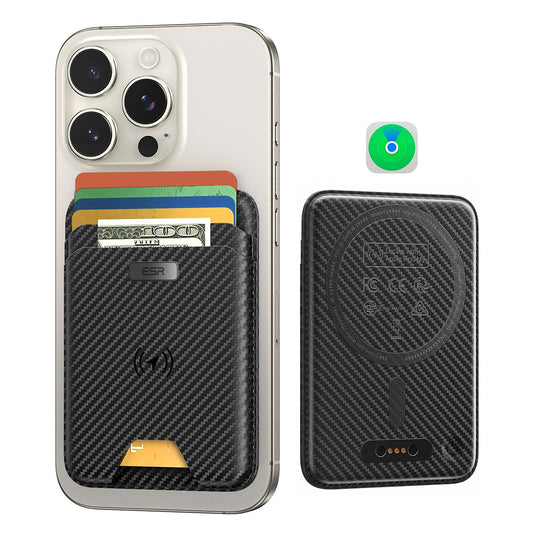 Portefeuille MagSafe, ESR, Classic Geo Carbon, Noir