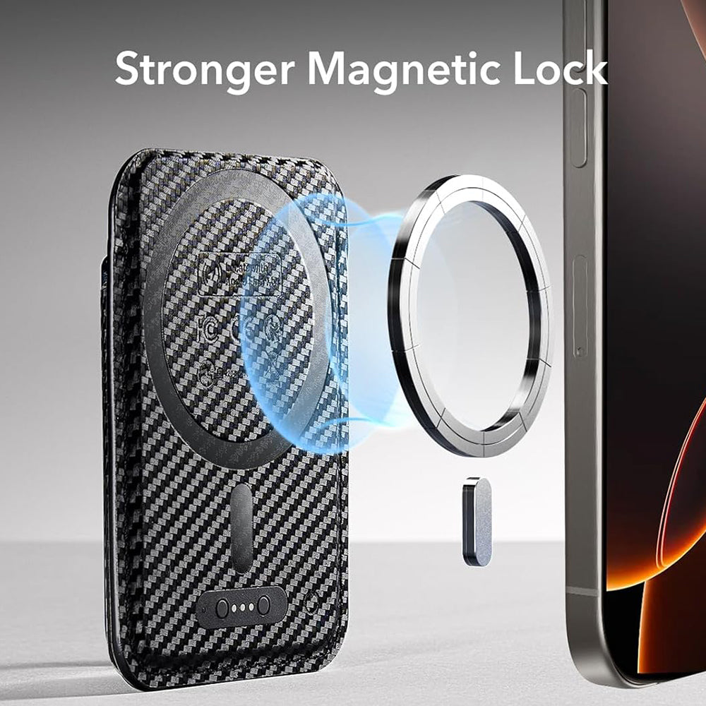 Portefeuille MagSafe, ESR, Classic Geo Carbon, Noir