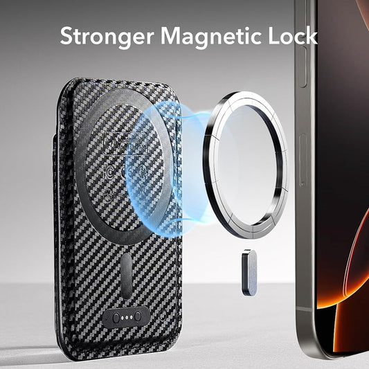 Portefeuille MagSafe, ESR, Classic Geo Carbon, Noir