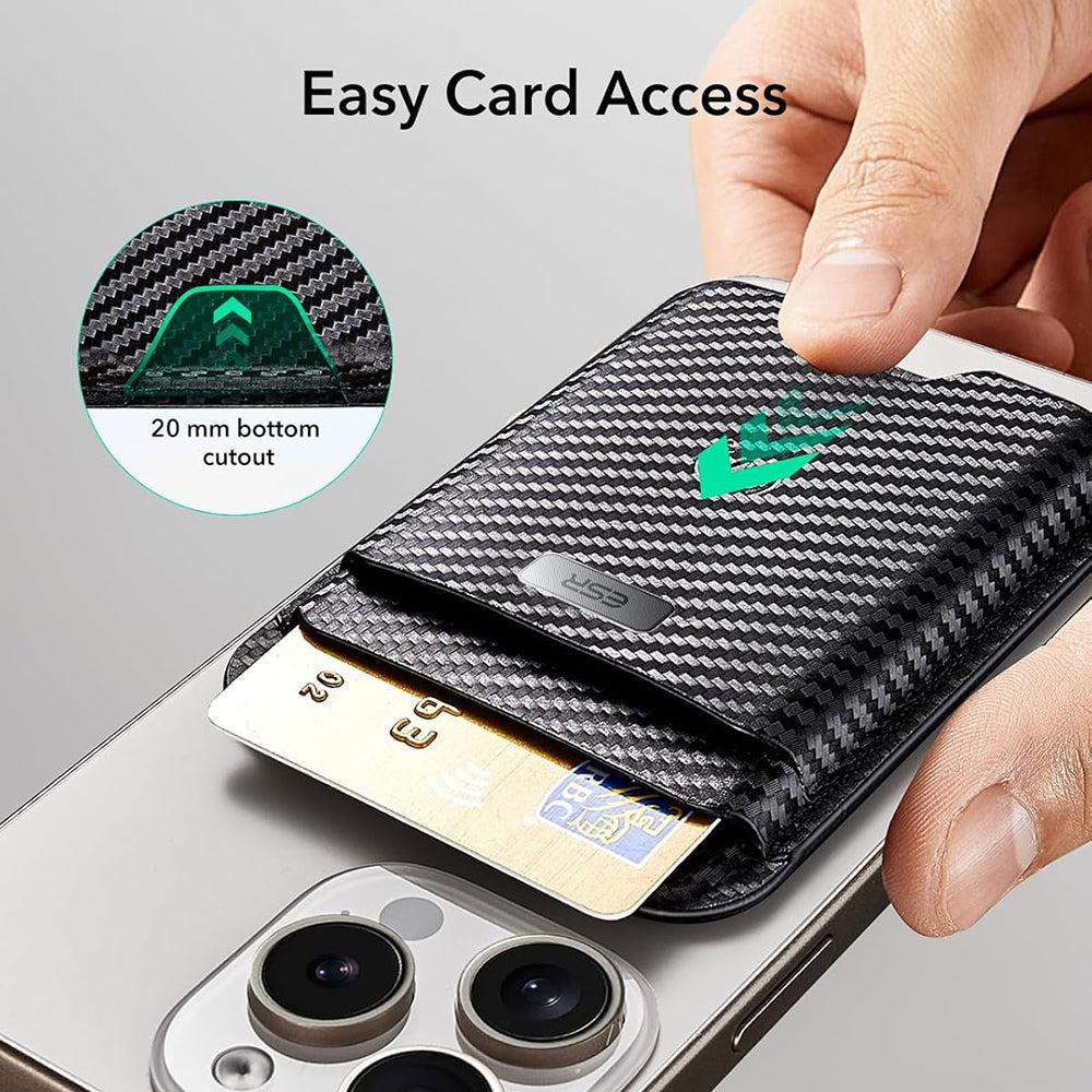 Portefeuille MagSafe, ESR, Classic Geo Carbon, Noir