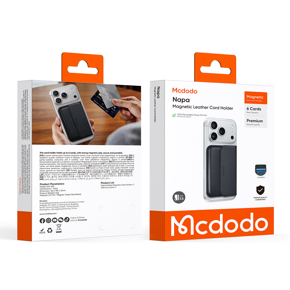 MagSafe Brieftasche, McDodo, WH-3530 Napa, Schwarz