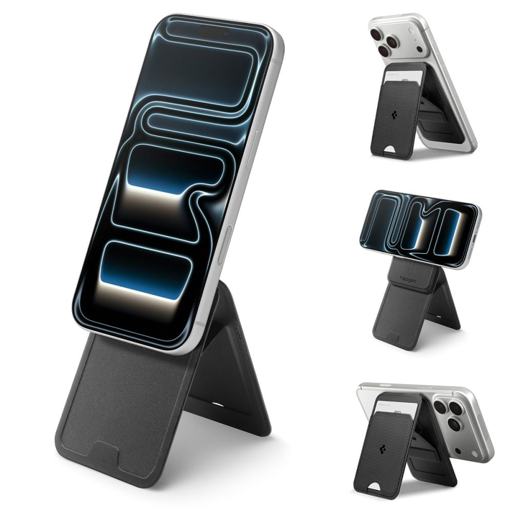 MagSafe Geldbörse, Spigen, Slim Fold Tripod S314-3, Schwarz