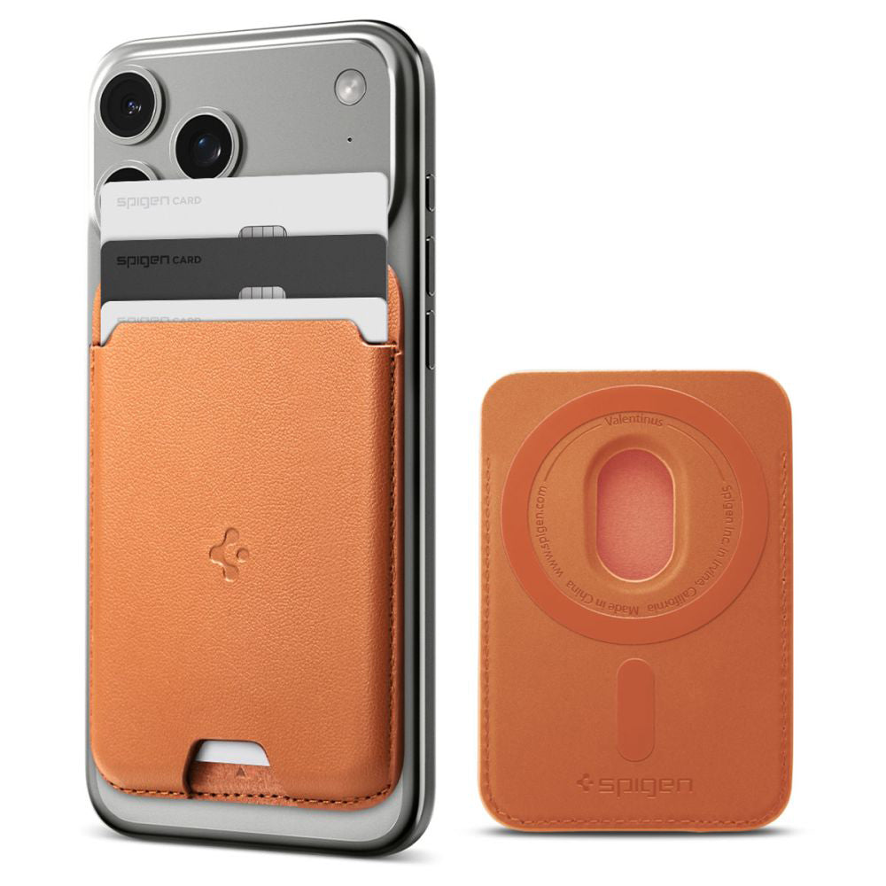 Portefeuille MagSafe, Spigen, Valentinus MagFit, Orange AFA11339