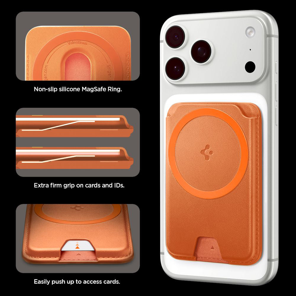MagSafe-Geldbörse, Spigen, Valentinus MagFit+, Orange AFA11340
