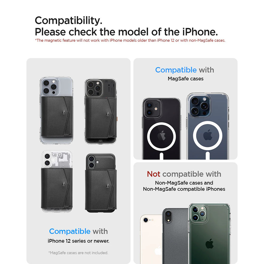 Portefeuille Magsafe, Spigen, Valentinus Pro, Noir