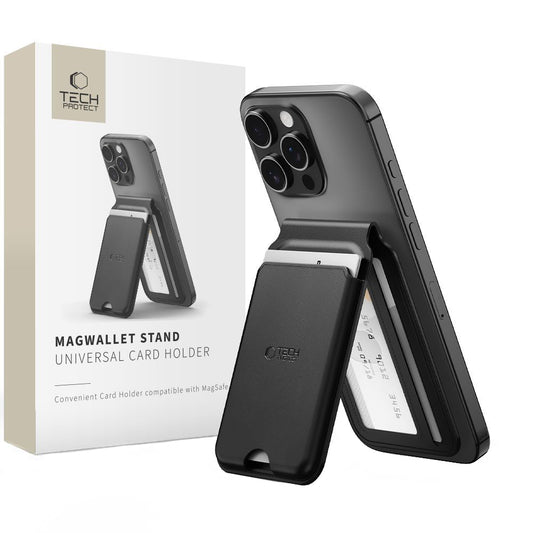 Portefeuille MagSafe, Tech-Protect, Magwallet Stand, Noir