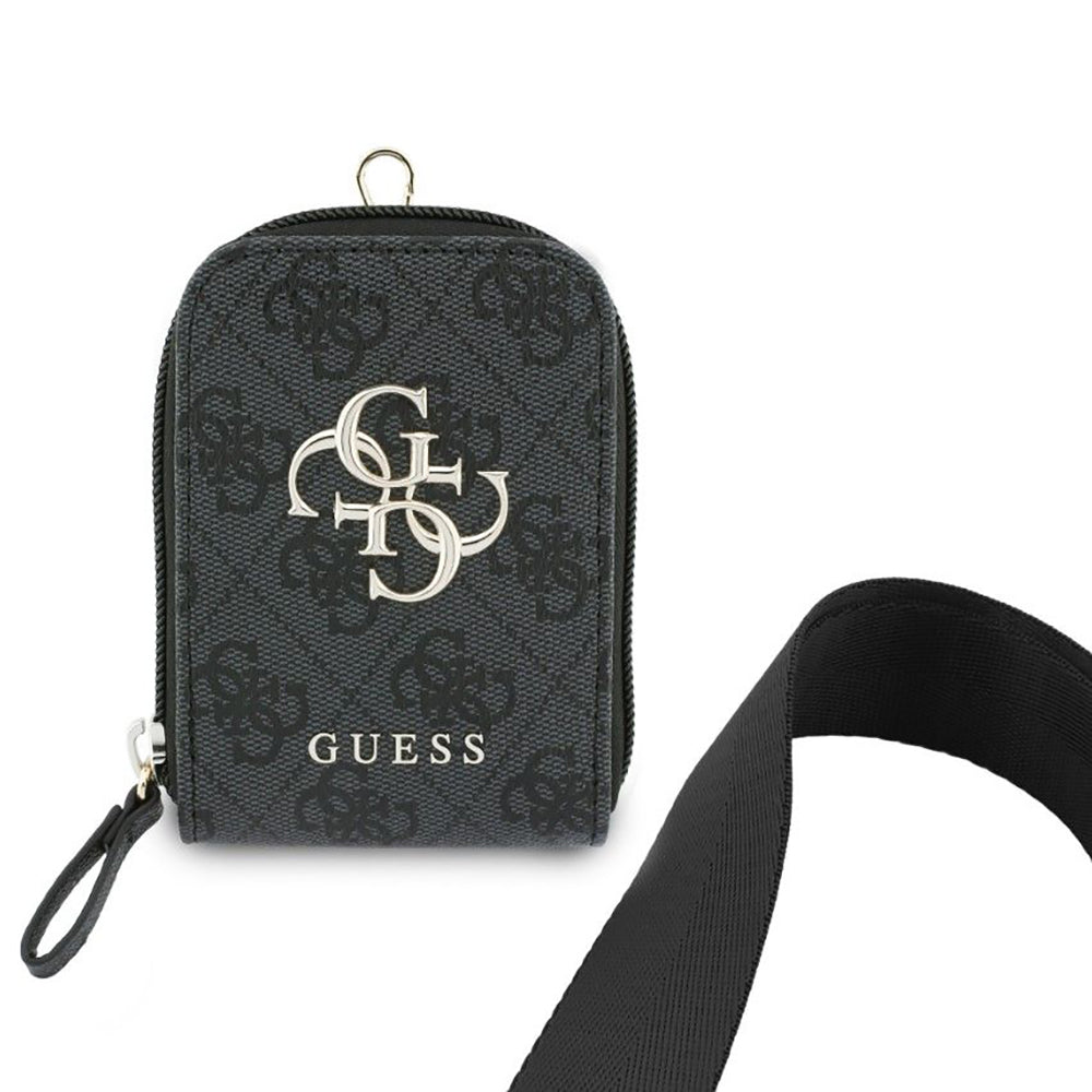 Wallet and Guess 4G Metal Logo Phone Lanyard, Black