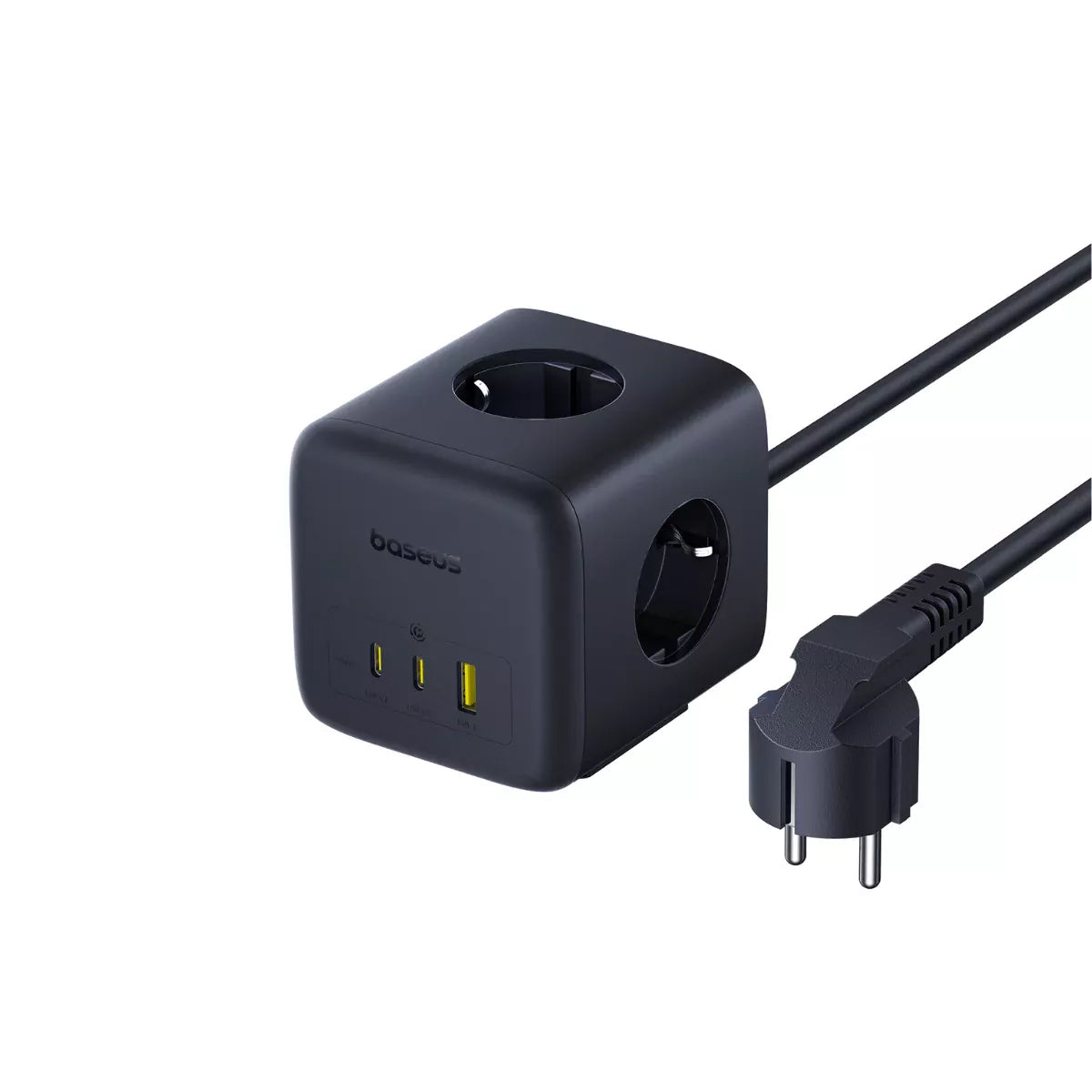 Rallonge Baseus EnerFill FA11, 67W, 3.35A, 1 x USB-A - 2 x USB-C - 3 x Schuko, Noir E00082100123-00