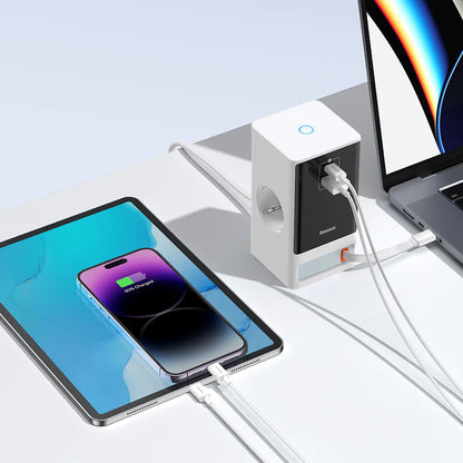 Rallonge Baseus PowerCombo, 1 x Schuko, Blanc PSLR000602