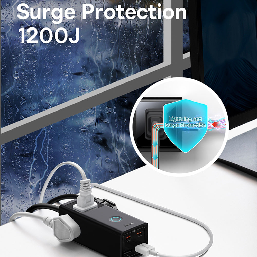 Rallonge Baseus PowerCombo US, 3 x Prise, Noir PSLA020101